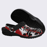 Trash Polka Skull Geometric Print Fleece-Lined Clogs