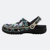 Iridescent Psychedelic Butterfly Wreath Print Clogs