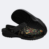 Jewel Moth Vintage Wreath Print Fleece-Lined Clogs