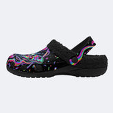 Death Moth Liquid Spectrum Love Ritual Print Fleece-Lined Clogs