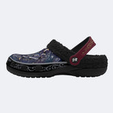 Starry Psychedelic Moth Print Fleece-Lined Clogs
