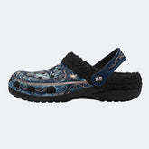 Ice Crystal Wreath Moth Print Fleece-Lined Clogs