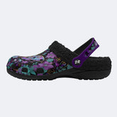 Celestial Iridescent Moth Wreath Print Fleece-Lined Clogs
