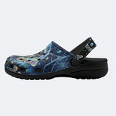 Ice Crystal Light Moth Print Clogs