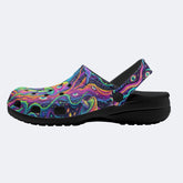 Psychedelic Forest Glowing Mushroom Print Clogs