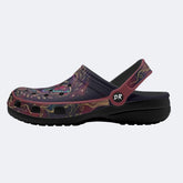 Dark Romantic Psychedelic Moth Print Clogs