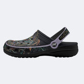 Vintage Psychedelic Moth Mushroom Wreath Print Clogs