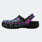 Psychedelic Moth Wreath Print Clogs