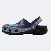 Flowing Floral Field Celestial Moth Print Clogs