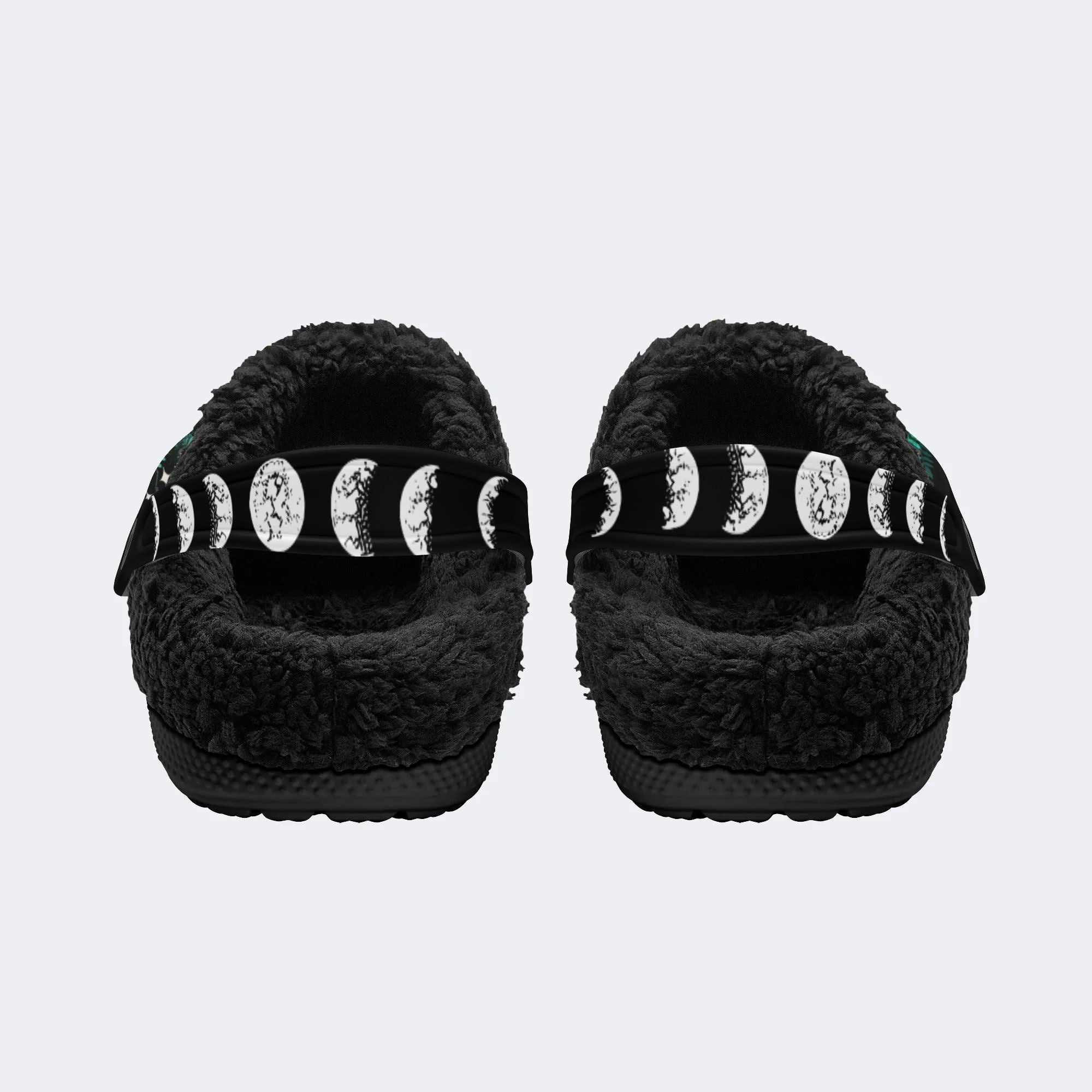 Night Sky Mushroom Butterfly Print - Fur Lined Slippers/Sandals