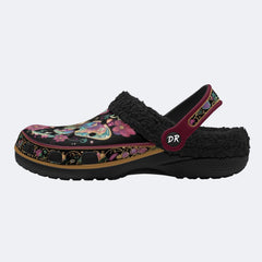 Romantic Psychedelic Butterfly Wreath Print Clogs