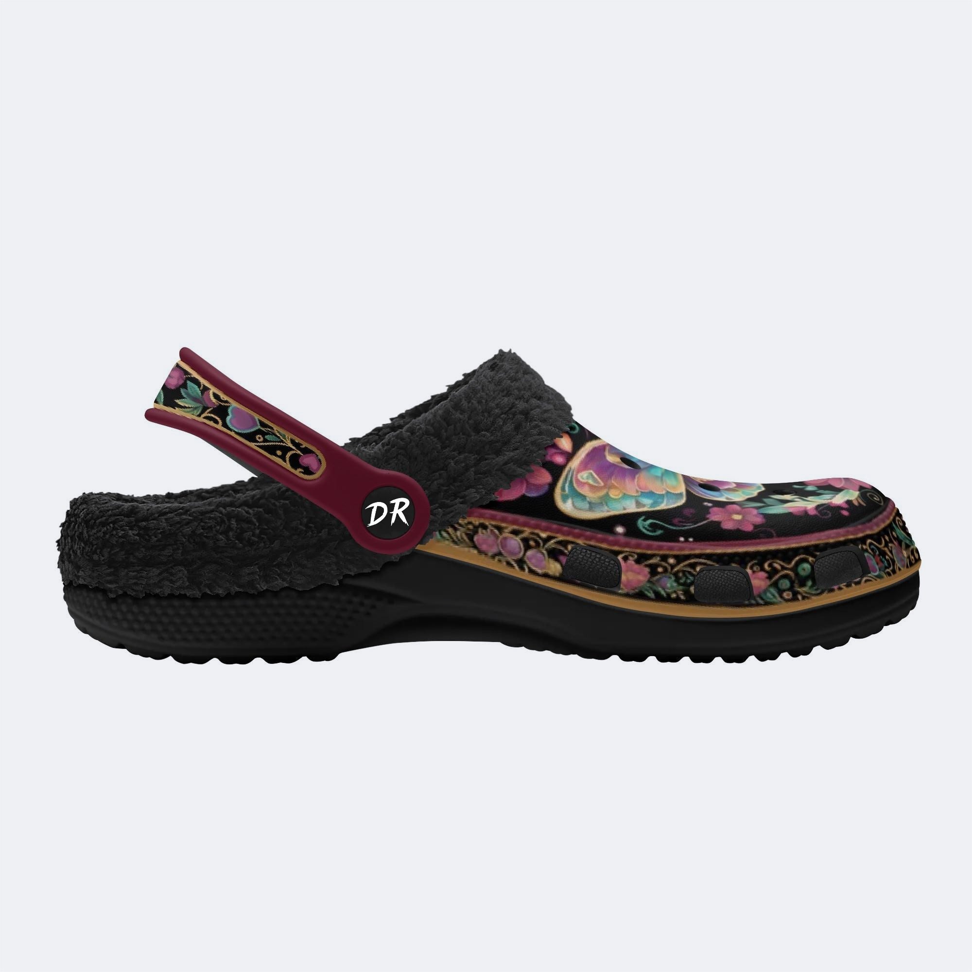 Romantic Psychedelic Butterfly Wreath Print Clogs