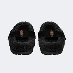 Classic Rose Devil Print - Fur Lined Slippers/Sandals
