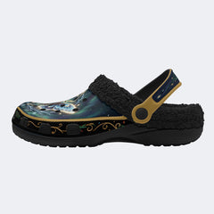 Ice Crystal Light Moth Print Clogs
