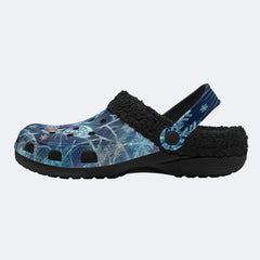 Ice Crystal Light Moth Print Clogs