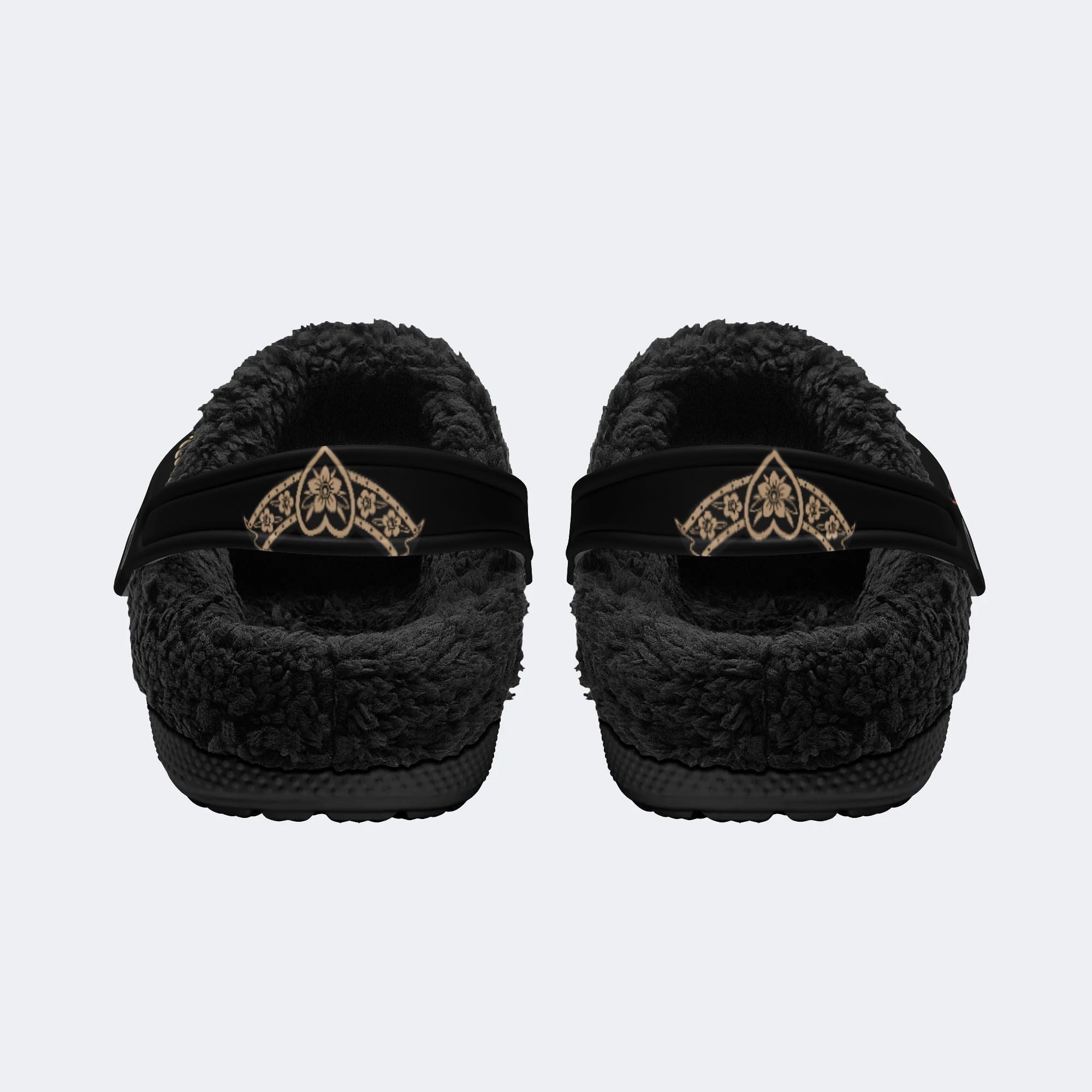 Vintage Angel Print - Fur Lined Slippers/Sandals