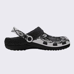Gothic Christmas Print Fleece-Lined Clogs