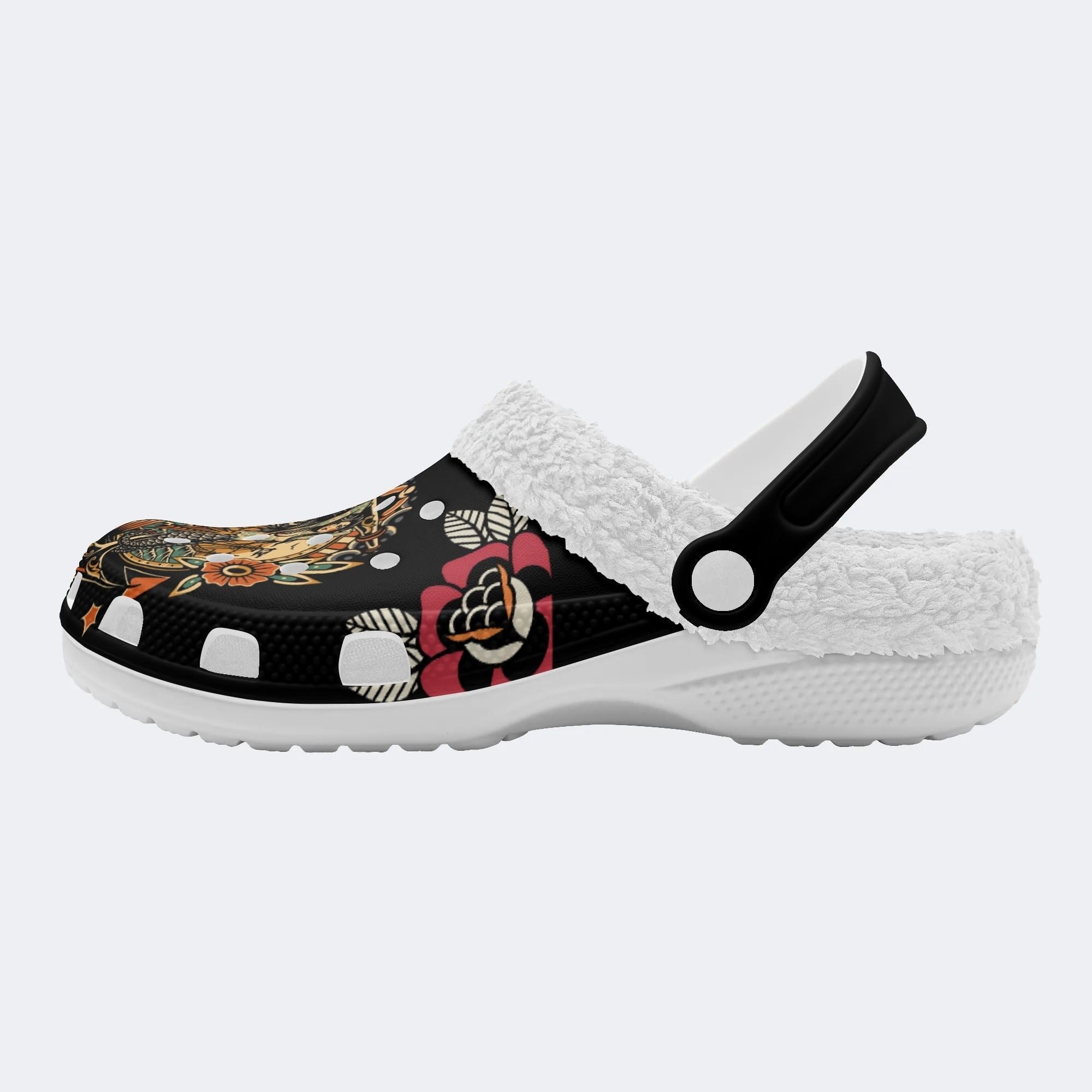 Classic Mermaid Print - Fur Lined Slippers/Sandals