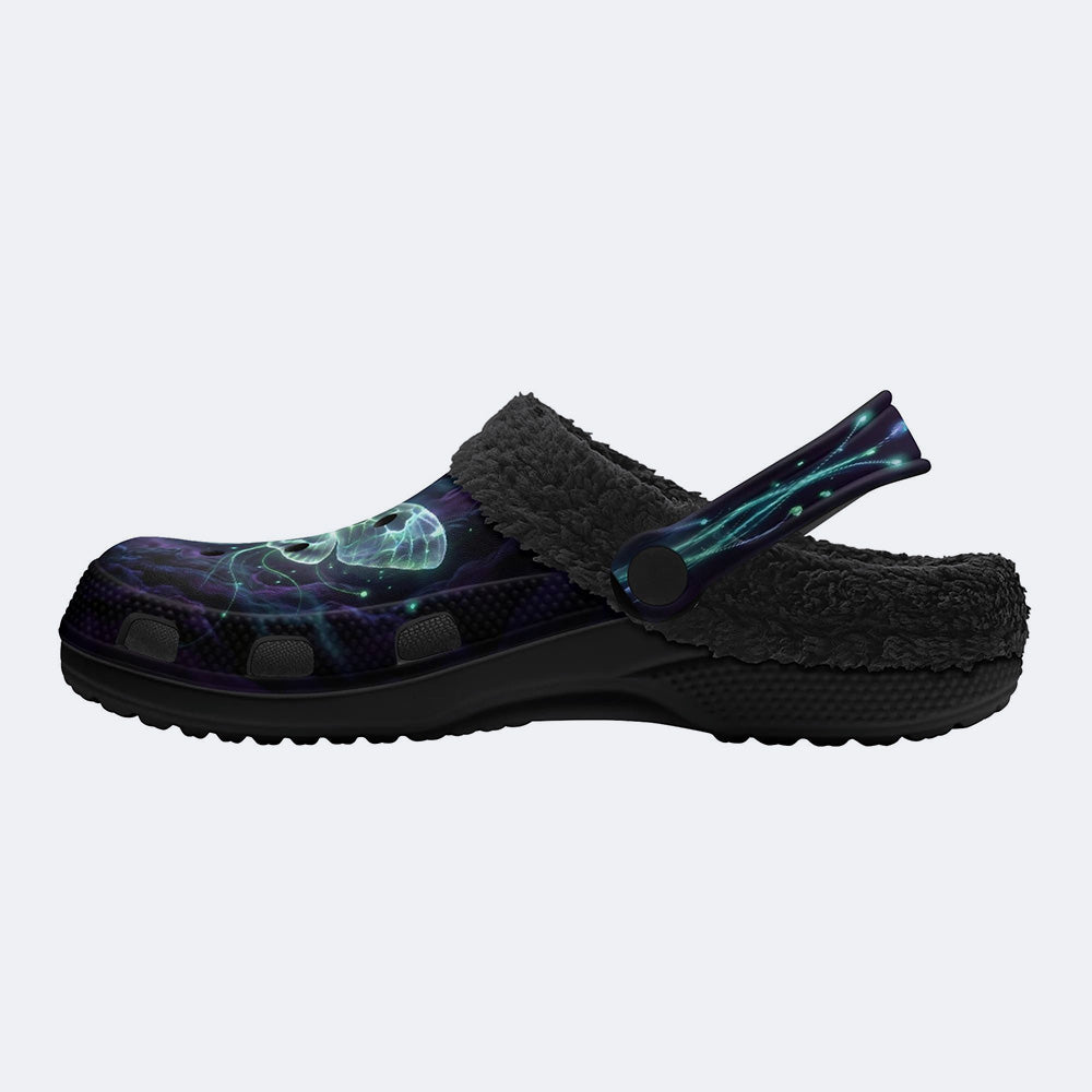 Death Moth in the Abyss Fleece-Lined Clogs