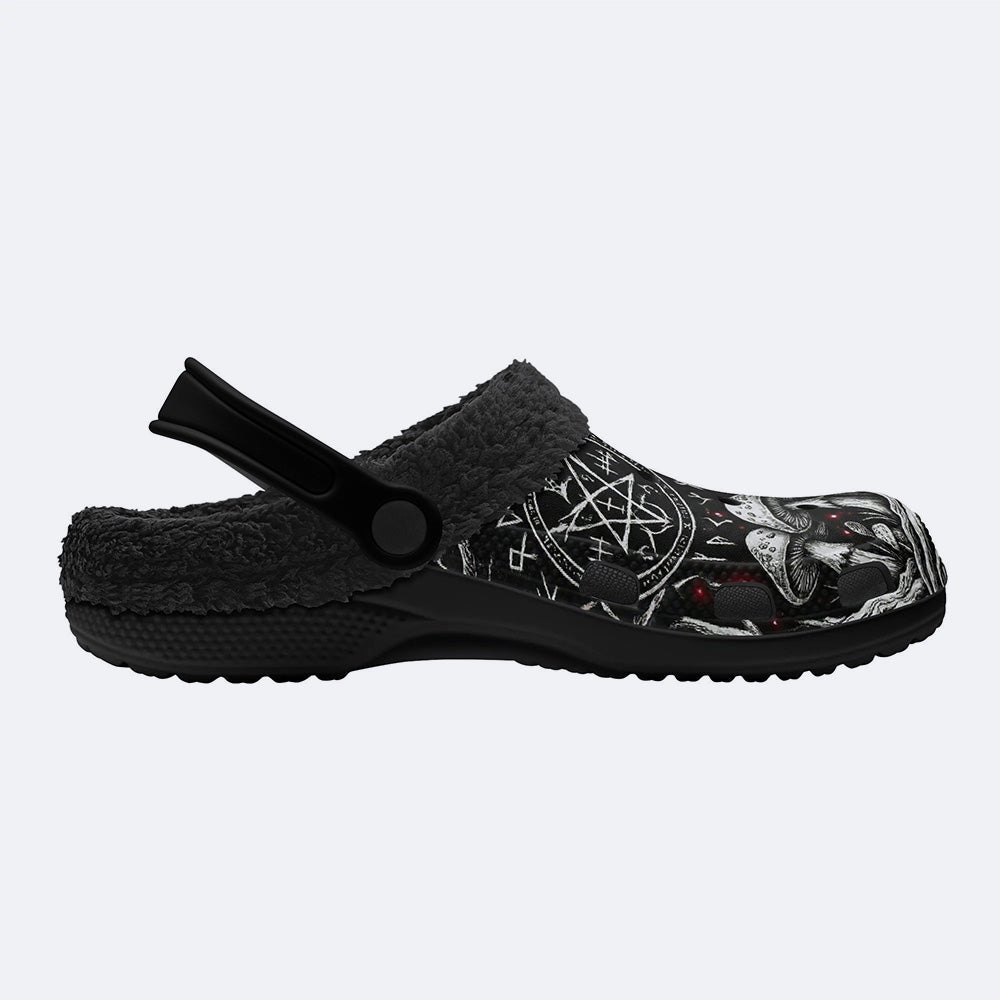 Deadwood Mushroom Forest Print Fleece-Lined Clogs