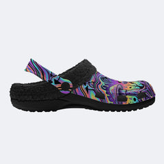 Mushroom Ink Forest Fleece-Lined Clogs