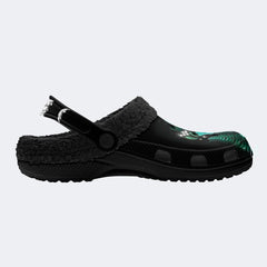 Night Sky Mushroom Butterfly Print - Fur Lined Slippers/Sandals