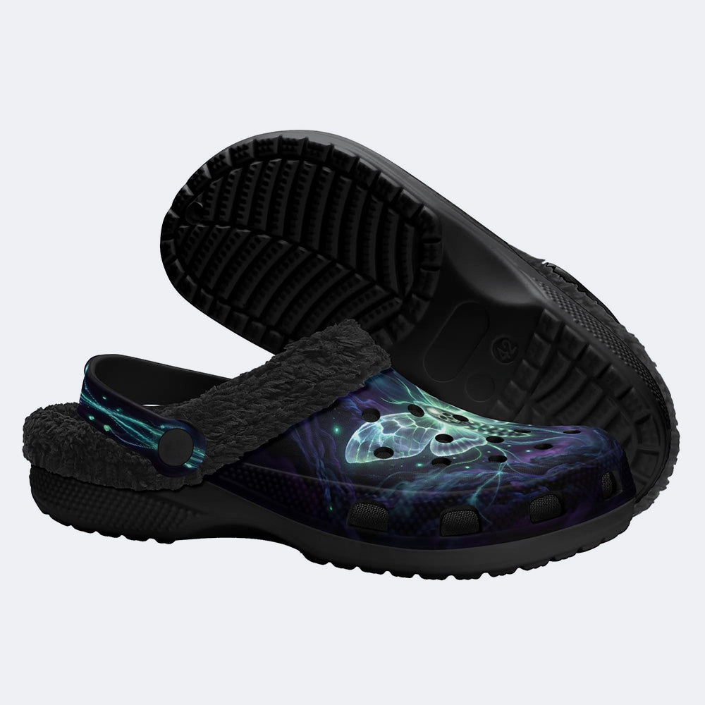 Death Moth in the Abyss Fleece-Lined Clogs