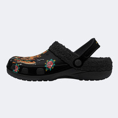 Traditional Tiger Print - Fur Lined Slippers/Sandals