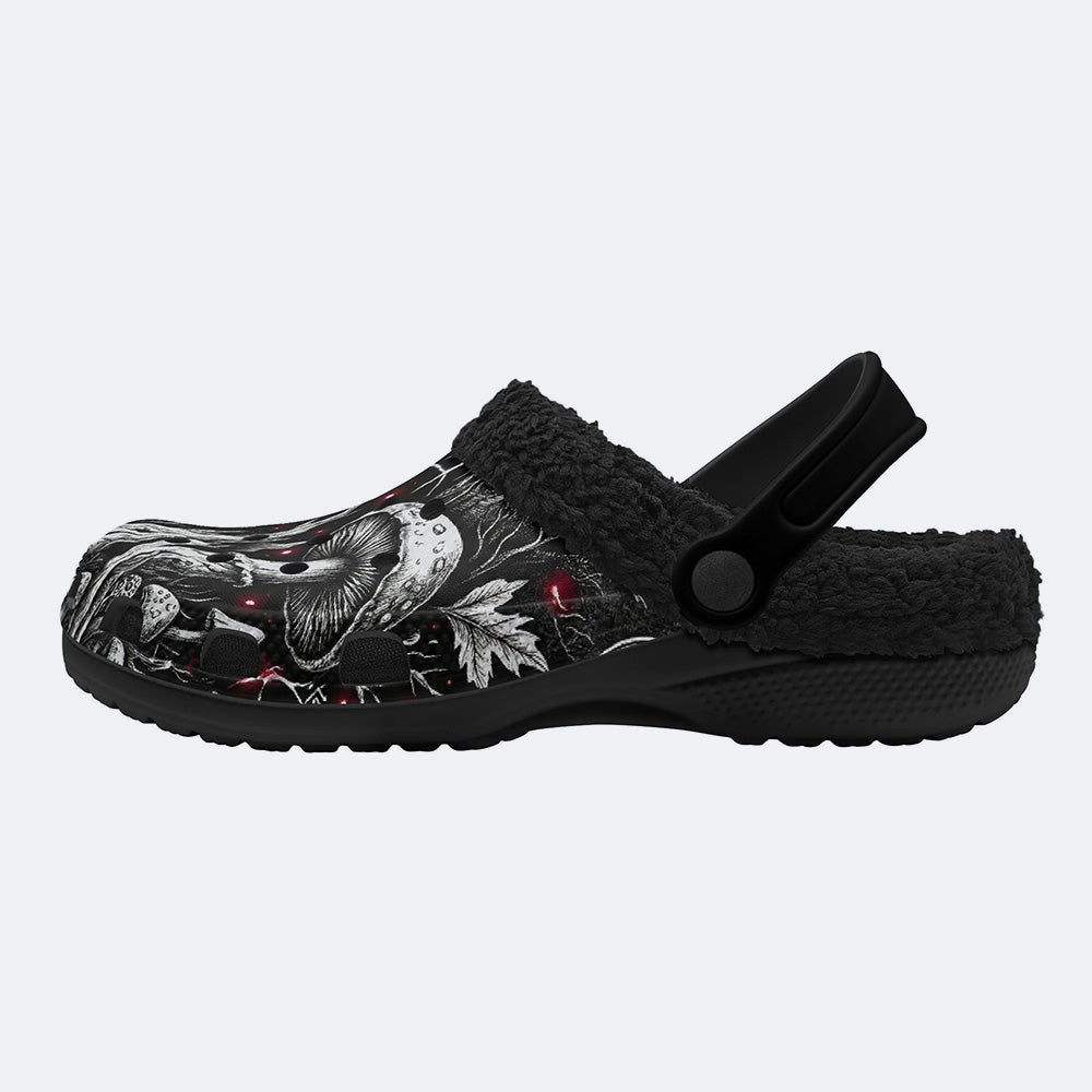 Deadwood Mushroom Forest Print Fleece-Lined Clogs