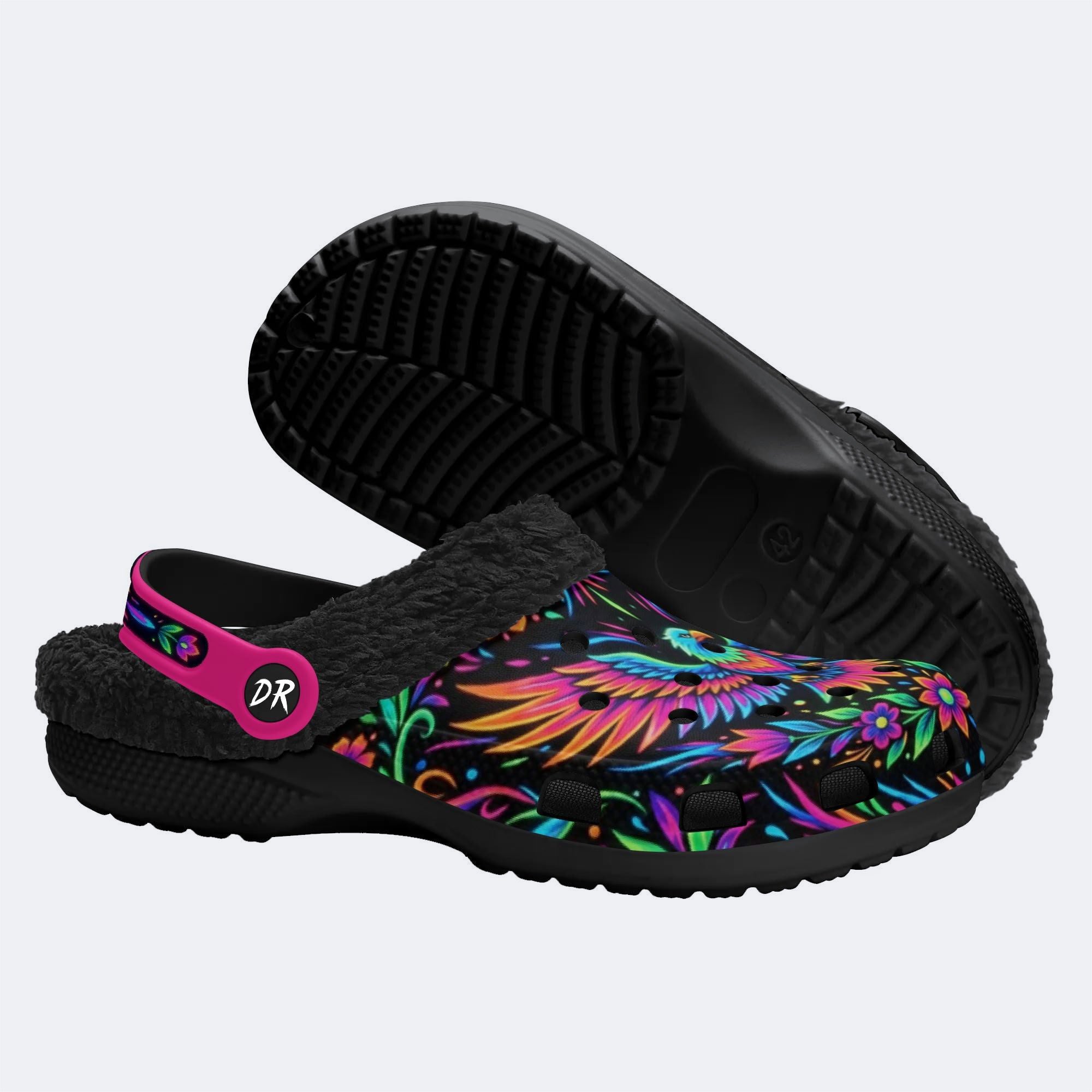 Colorful-Winged Eagle Print Clogs