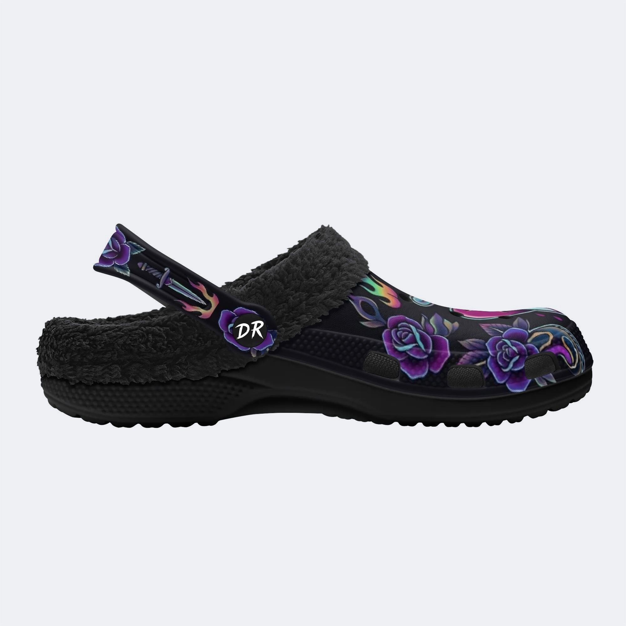 Traditional Totem Print Fleece-Lined Clogs