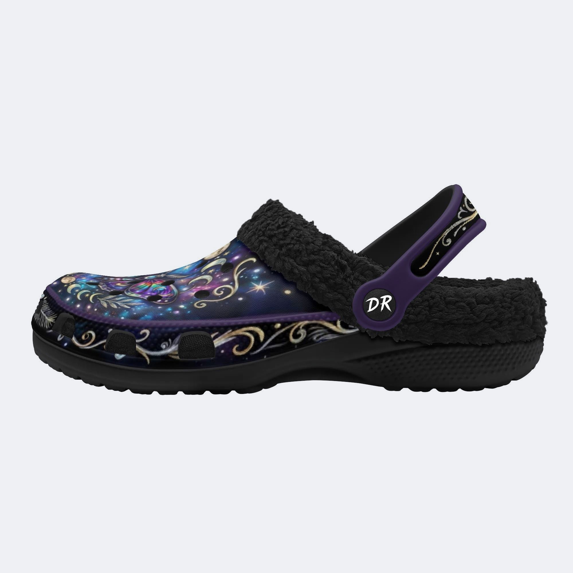 Jewel Moth Vintage Wreath Print Clogs