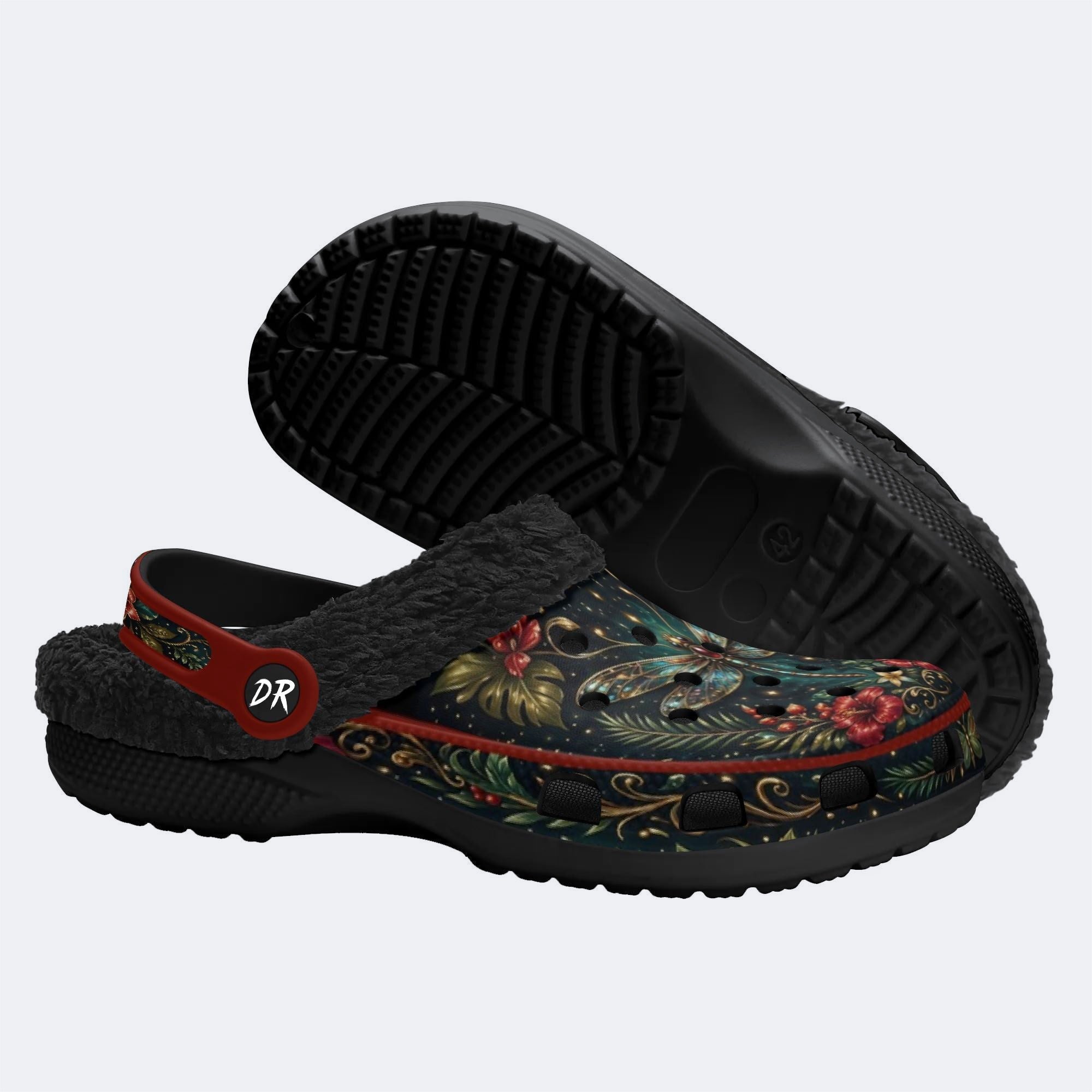 Jewel Dragonfly Wreath Print Clogs