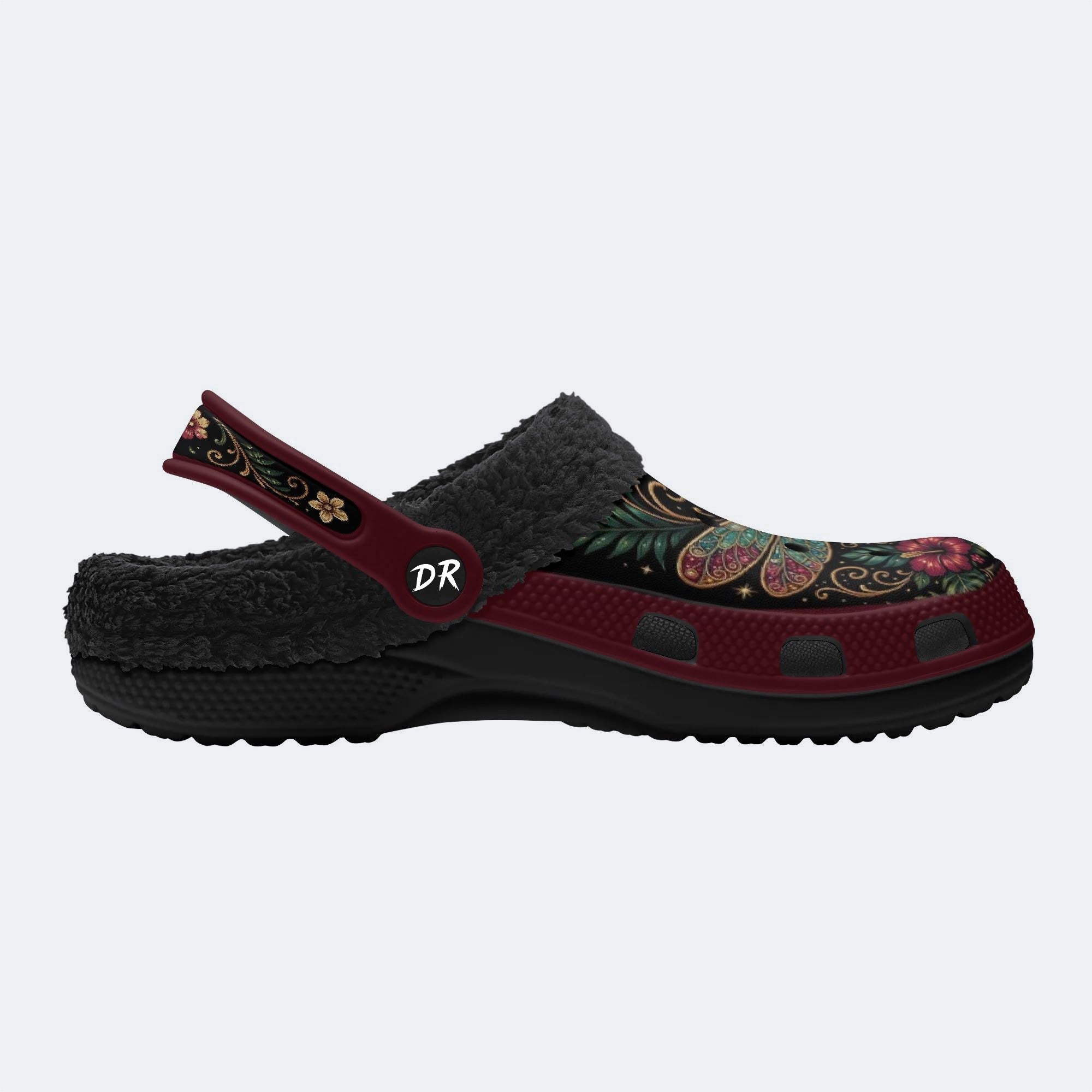 Jewel Dragonfly Flora Print Clogs