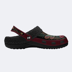 Jewel Dragonfly Flora Print Fleece-Lined Clogs