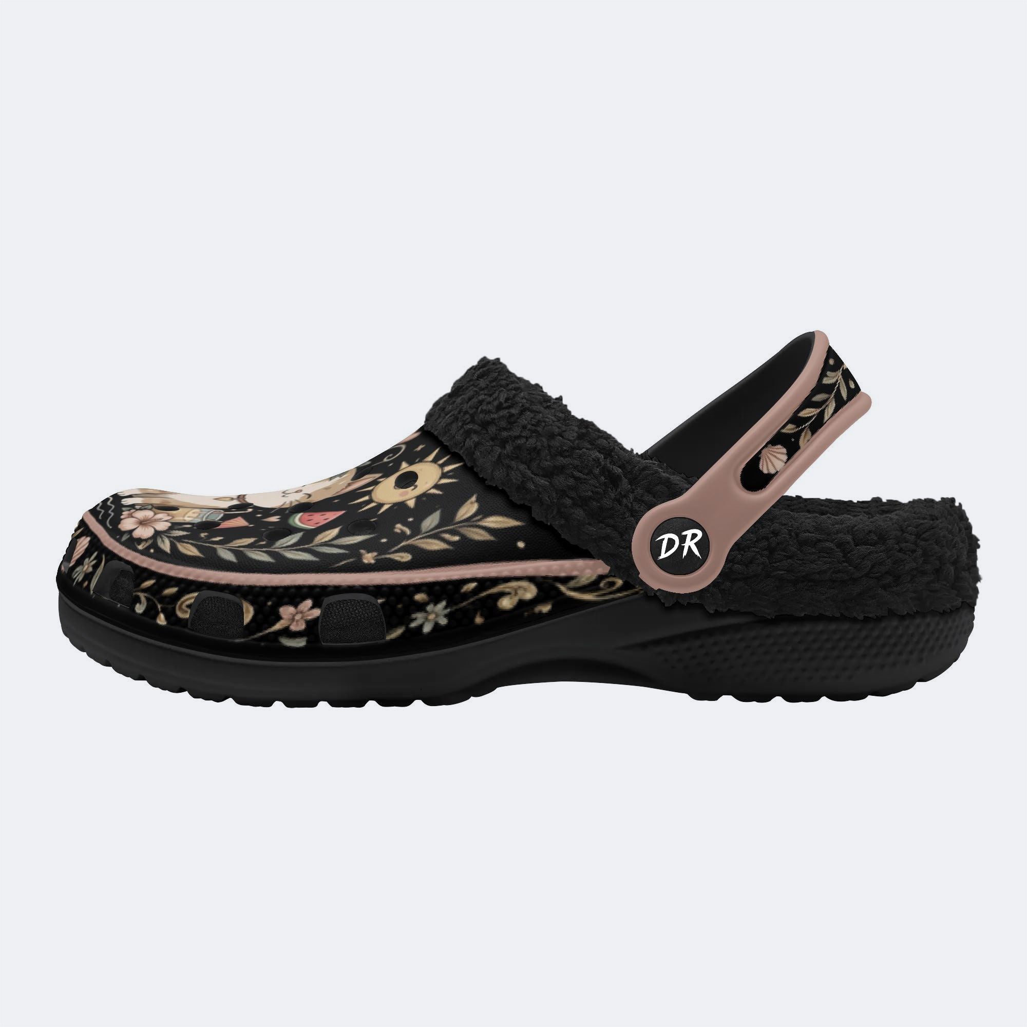 Sunny Cat Coastal Floral Print Clogs