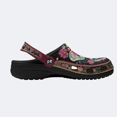 Romantic Psychedelic Butterfly Wreath Print Clogs