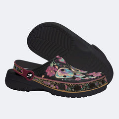 Romantic Psychedelic Butterfly Wreath Print Clogs