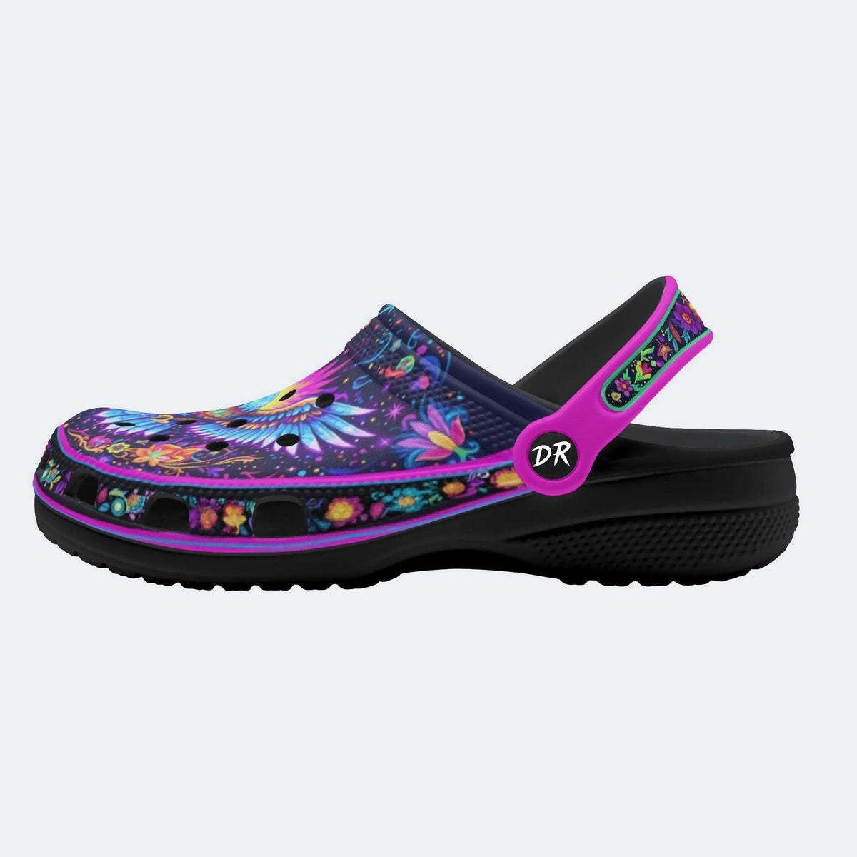 Floral Eagle Print Clogs
