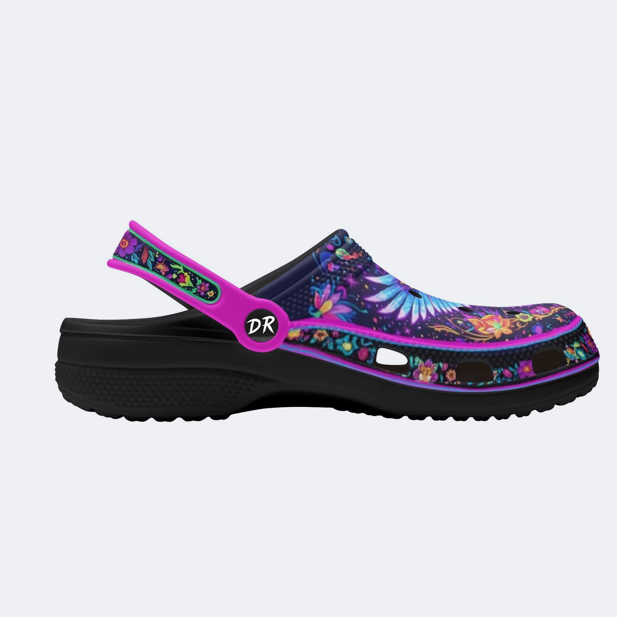 Floral Eagle Print Clogs