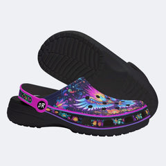 Floral Eagle Print Clogs