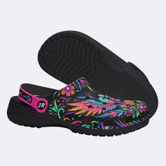 Colorful-Winged Eagle Print Clogs
