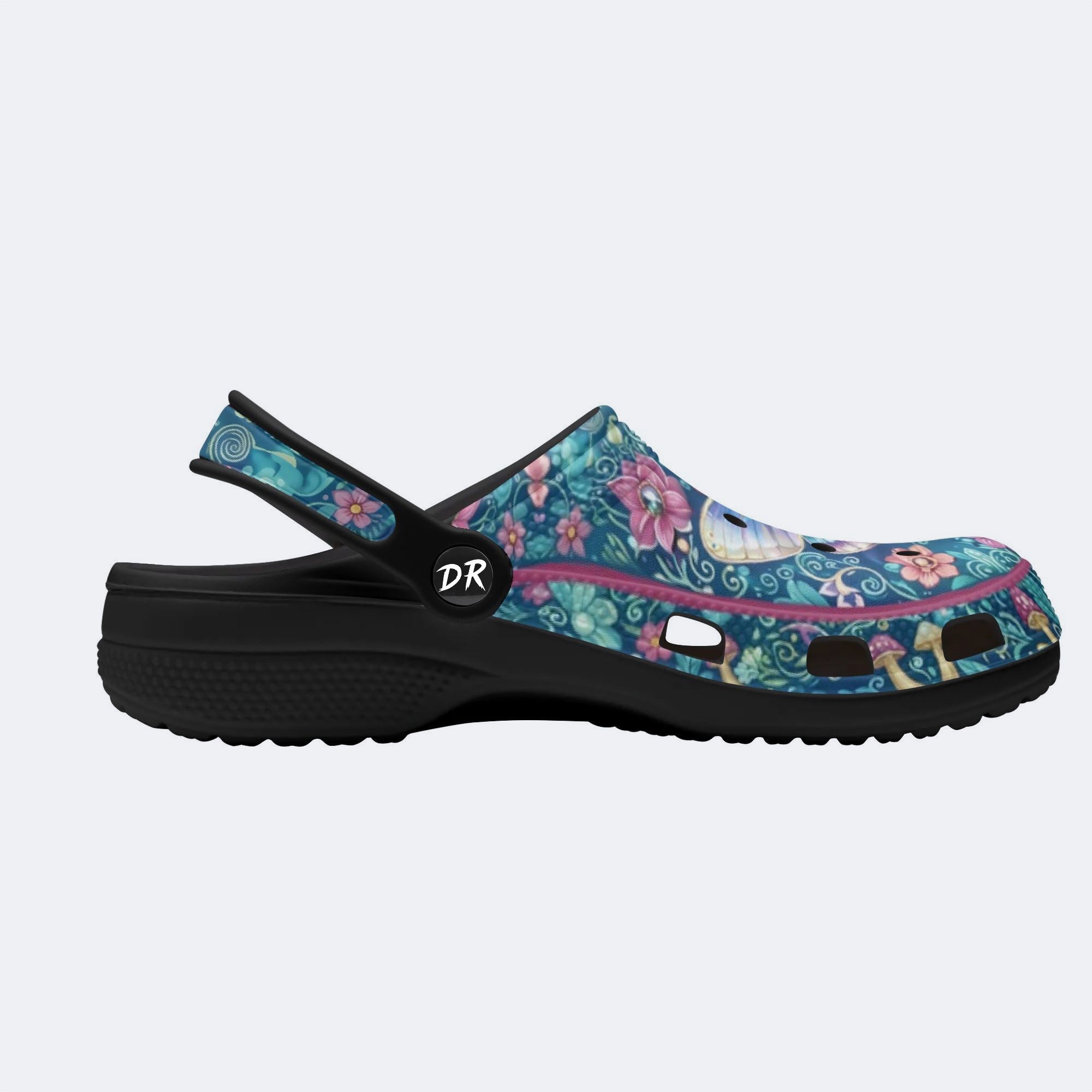 Butterfly Dance in the Phantom Forest Print Fleece-Lined Clogs