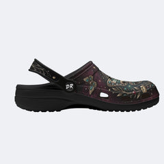 Dark Night Radiant Gem Butterfly Dance Print Clogs
