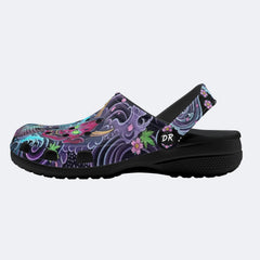 Irezumi Wave & Koi & Demon Face Print Clogs