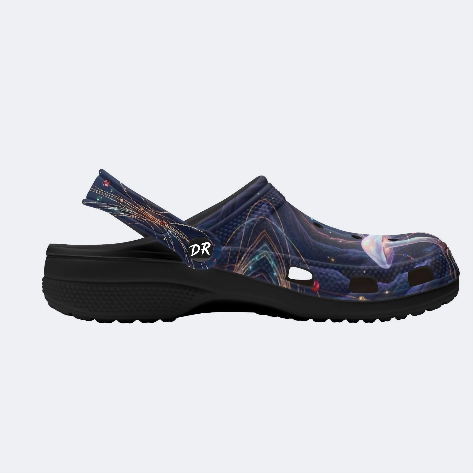 Bioluminescent Mushroom in the Cave Print Fleece-Lined Clogs