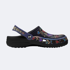 Vintage Moth Rose Print Clogs