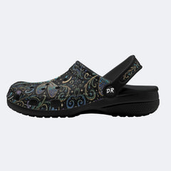 Vintage Dragonfly Print Clogs