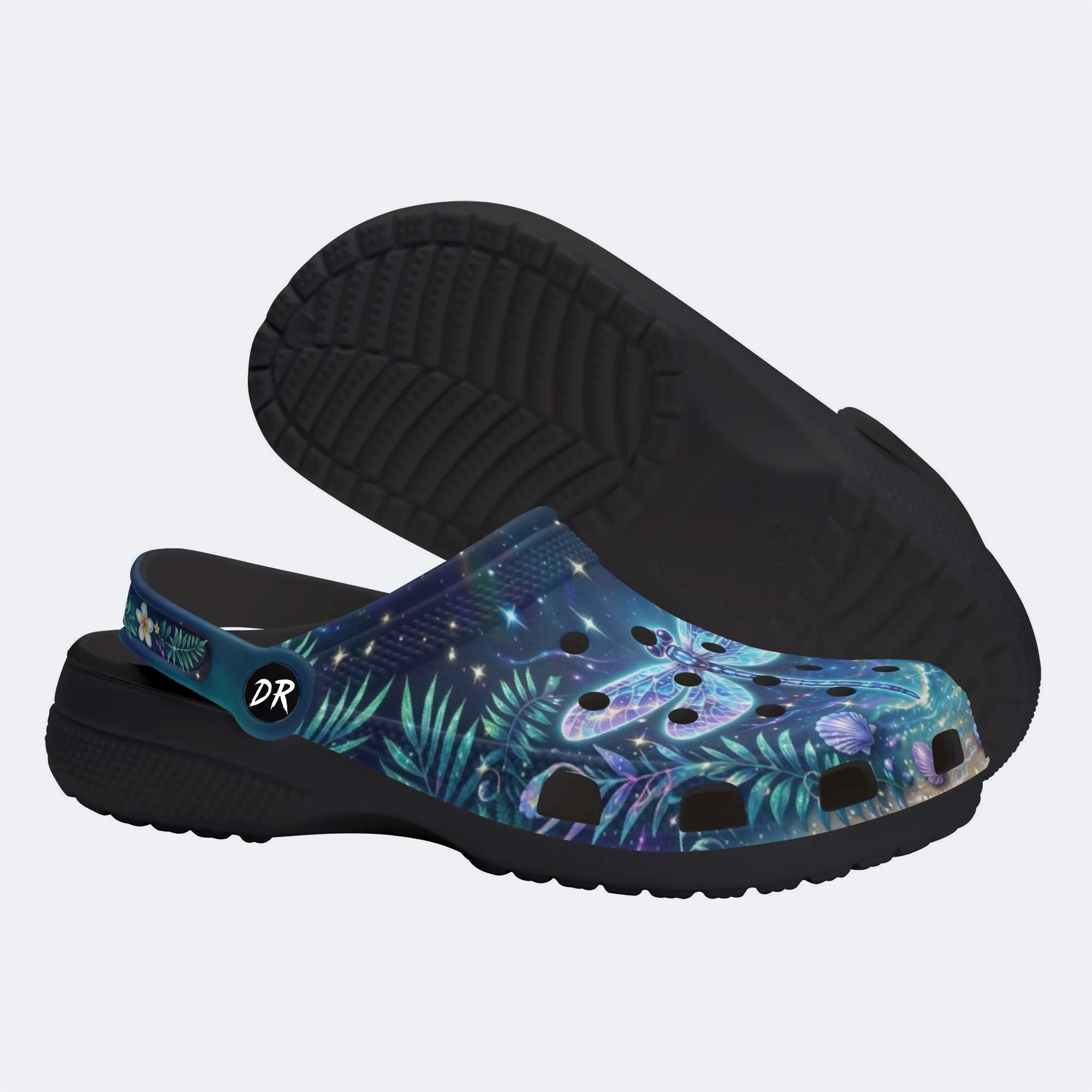 Fantasy Dragonfly Print Clogs