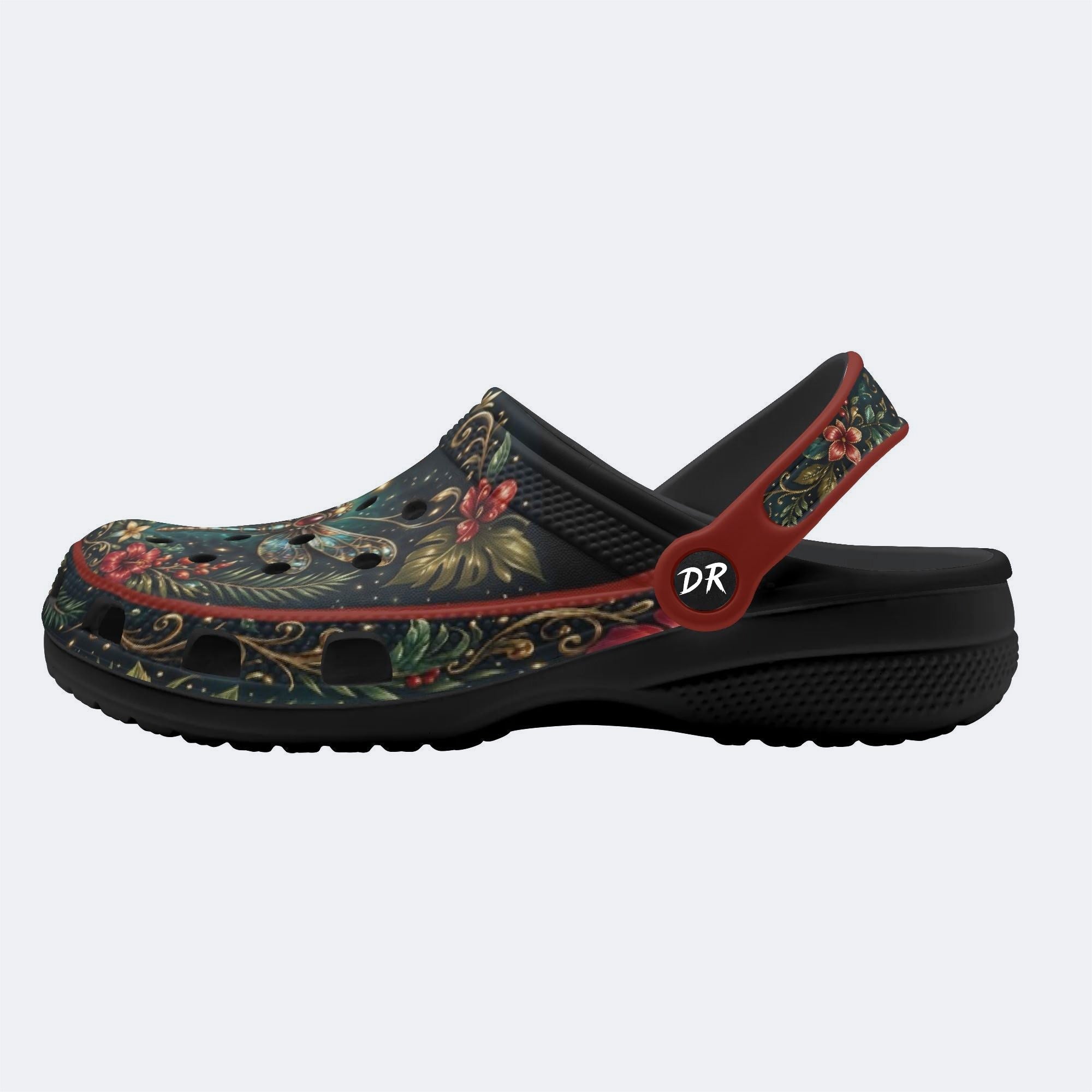 Jewel Dragonfly Wreath Print Clogs
